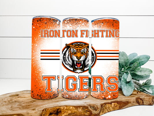 Ironton Fighting Tigers Completed 20oz Skinny Tumbler