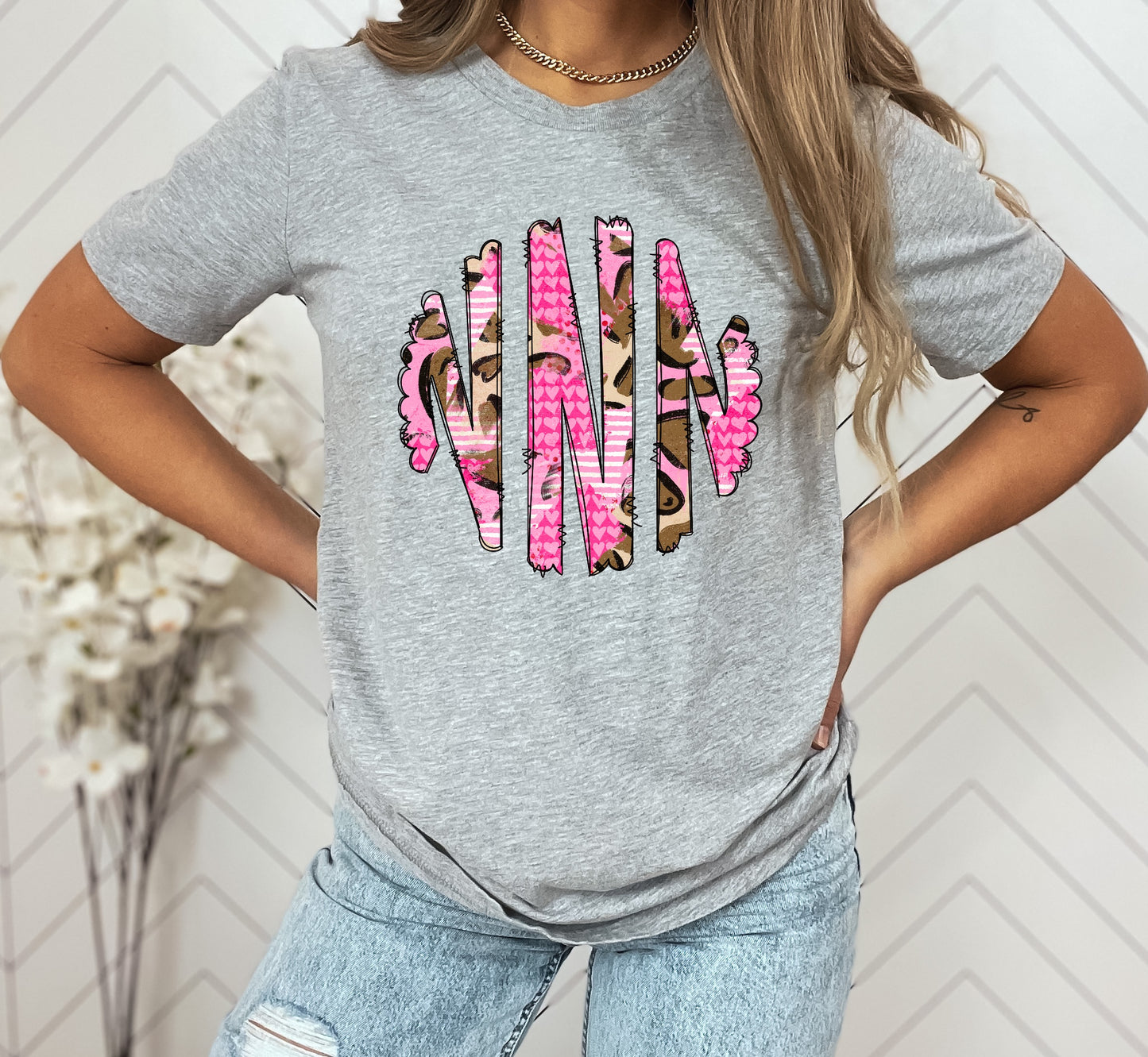 Leopard Valentine’s Monogram Graphic Tee