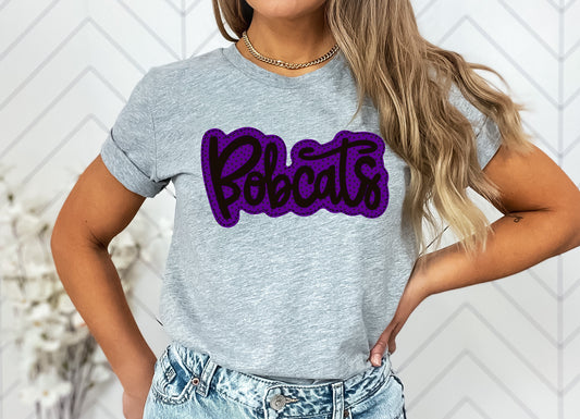 Bobcats Faux Applique Graphic Tee