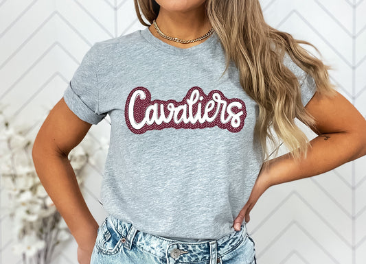 Cavaliers Faux Applique Graphic Tee