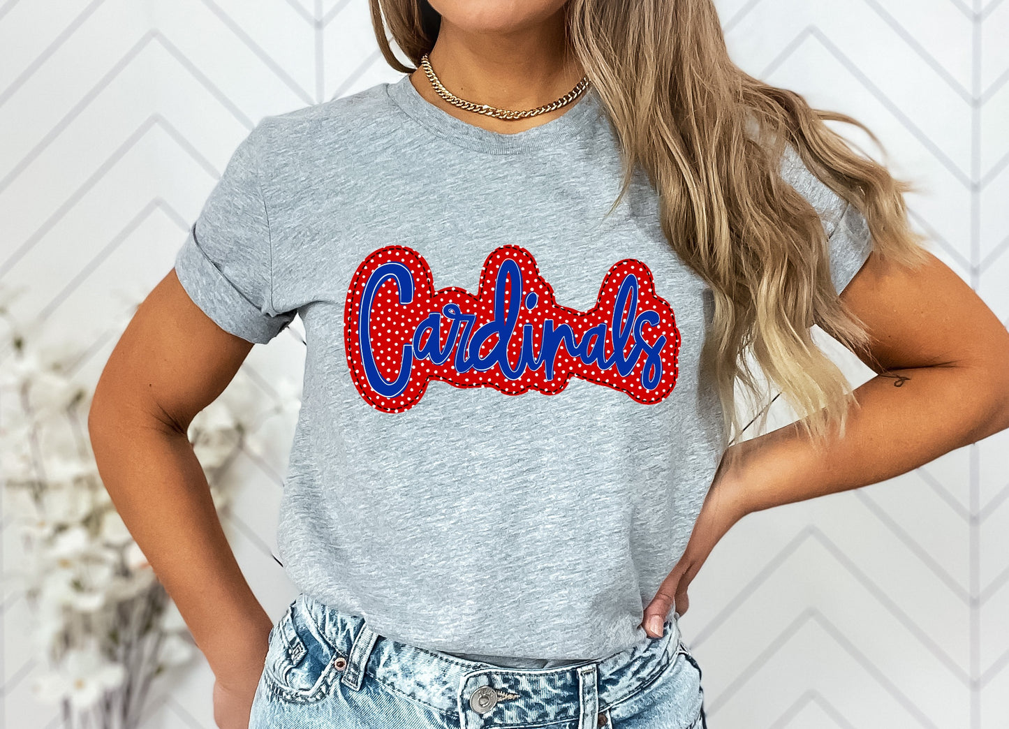 Cardinals Faux Applique Graphic Tee