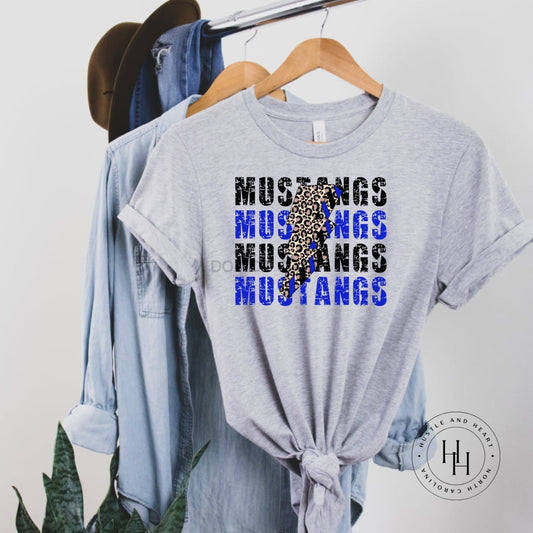 Mustangs Blue Lightning Bolt Graphic Tee