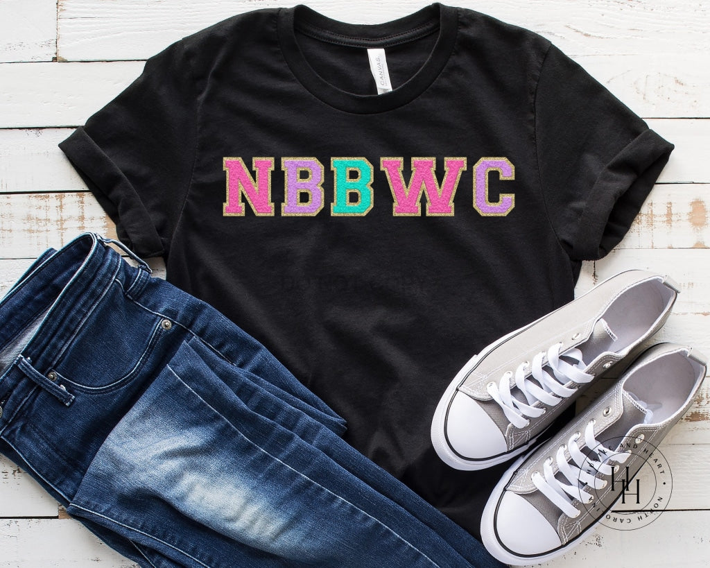 Nbbwc Faux Chenille Letters Graphic Tee Dtg