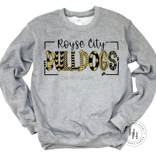 Royse City Bulldogs Doodle Graphic Tee Unisex