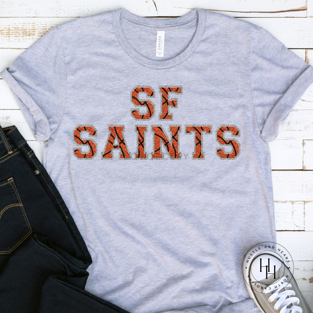 Sf Saints Faux Chenille Letters Graphic Tee