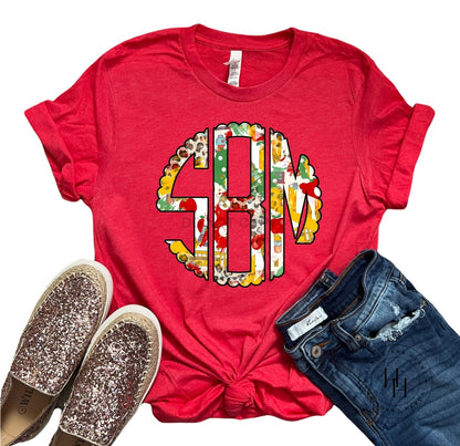 Teacher Brush Monogram Graphic Tee Shirt