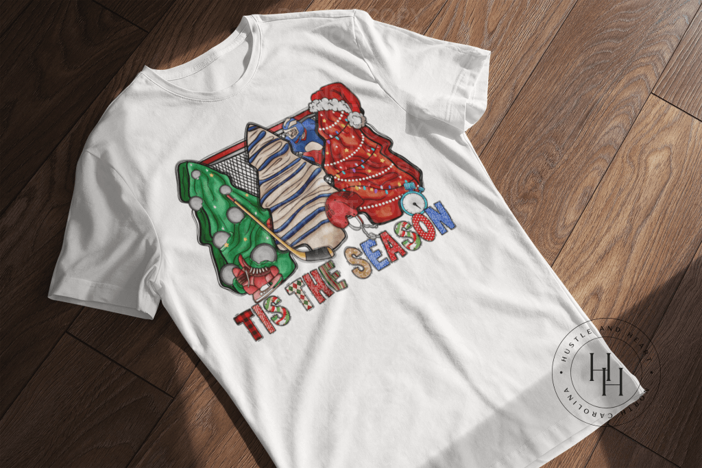 Tis The Season Hockey Christmas Tree Cakes - Sublimation Transfer Sublimation