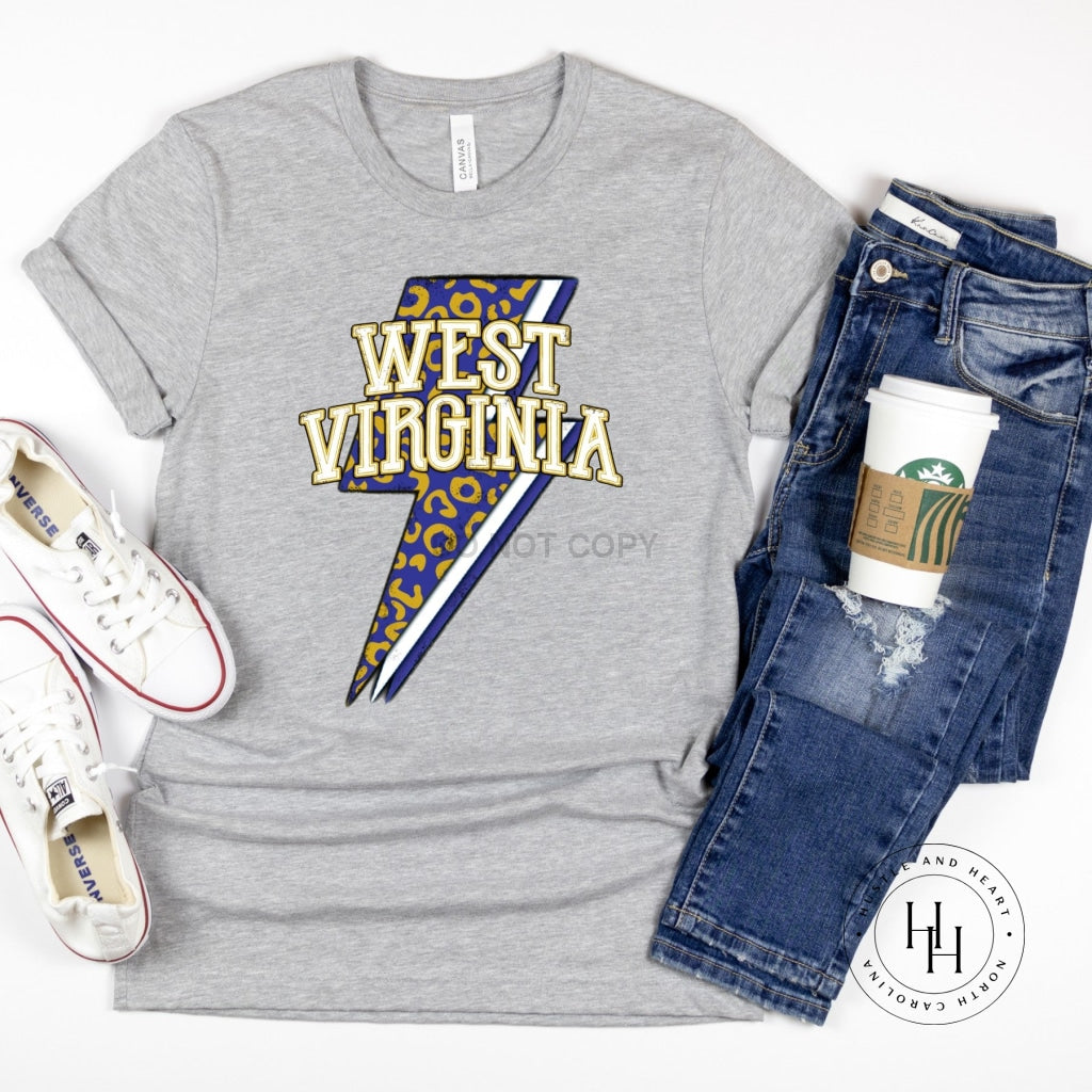 West Virgina Leopard Lightning Bolt Graphic Tee