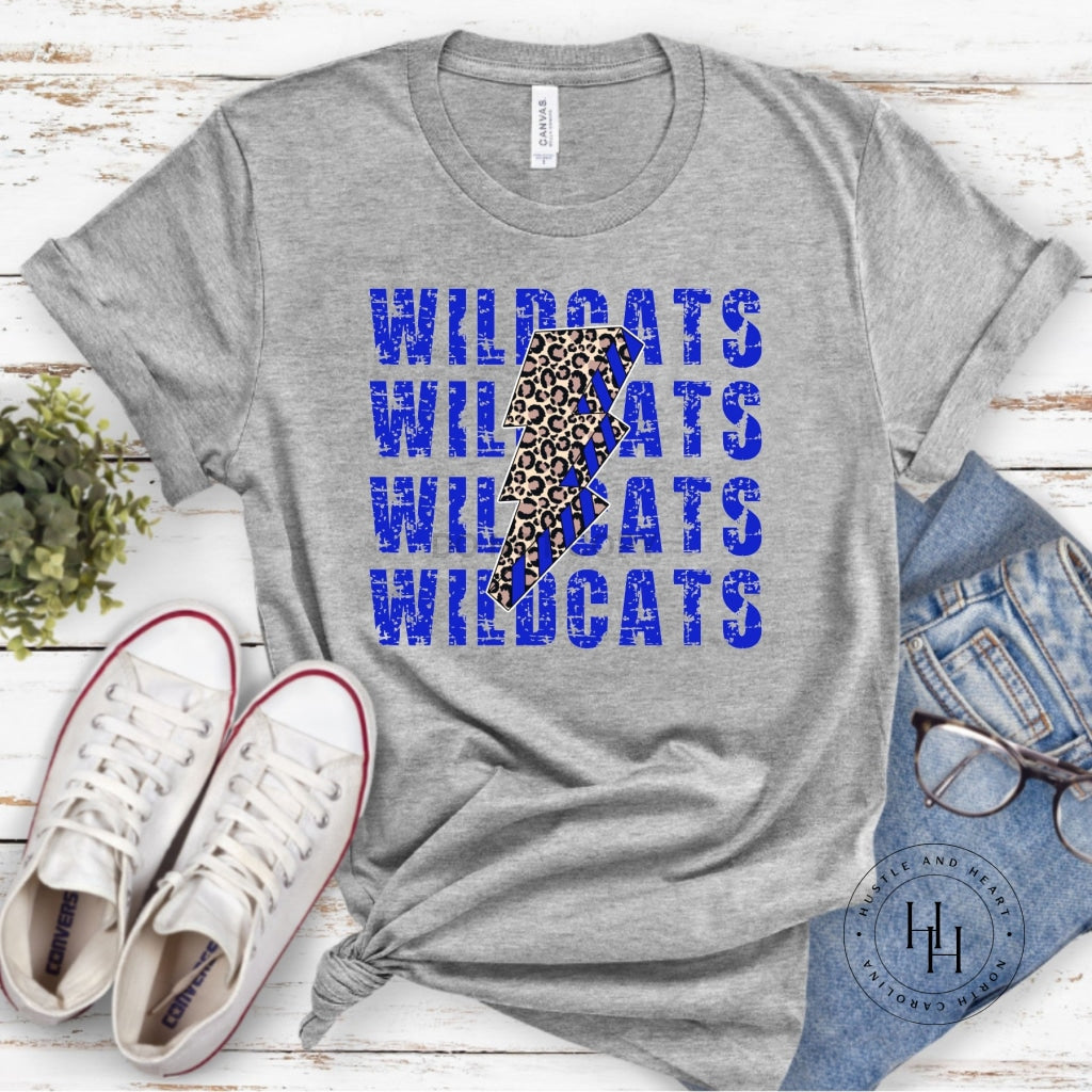 Wildcats Blue Lightning Bolt Graphic Tee